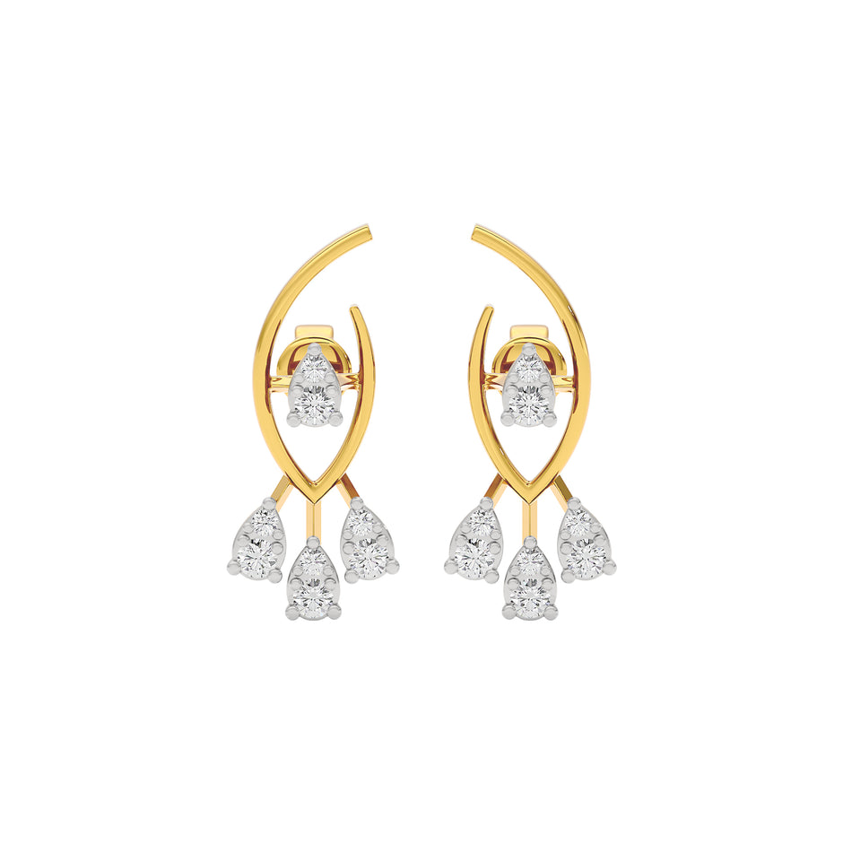 Shimmering Opal Diamond Earring 18 KT / Yellow Gold