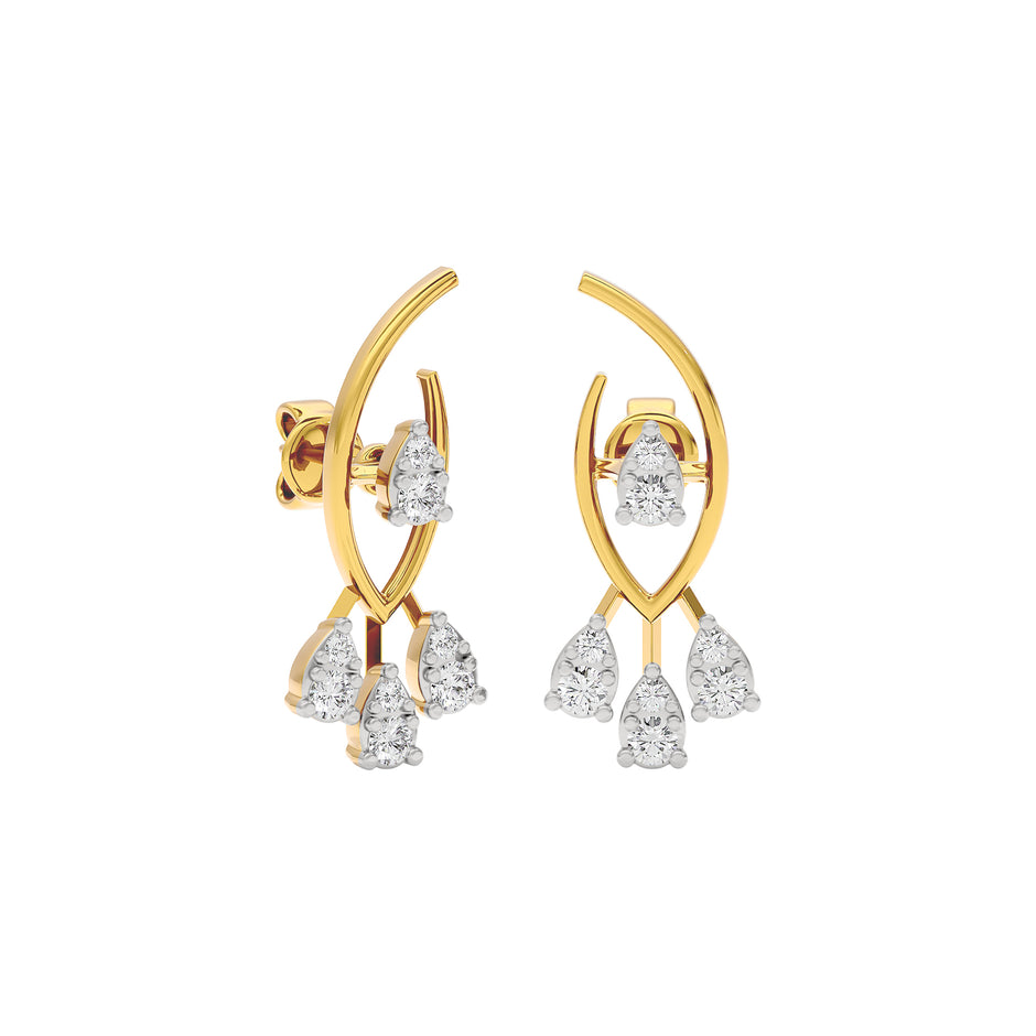 Shimmering Opal Diamond Earring 18 KT / Yellow Gold