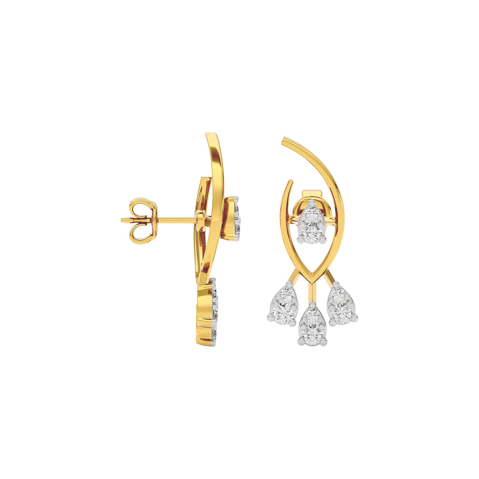Shimmering Opal Diamond Earring 18 KT / Yellow Gold