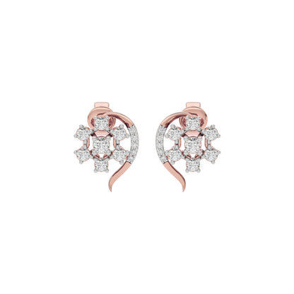Crystal Halo Glow Diamond Earring 18 KT / Rose Gold