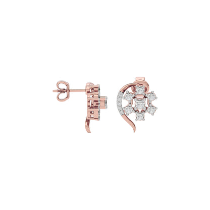 Crystal Halo Glow Diamond Earring 18 KT / Rose Gold