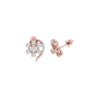 Crystal Halo Glow Diamond Earring 18 KT / Rose Gold