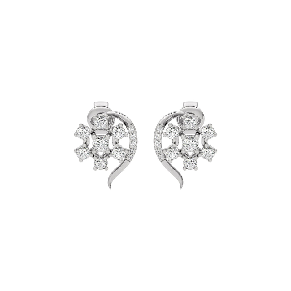 Crystal Halo Glow Diamond Earring 18 KT / White Gold