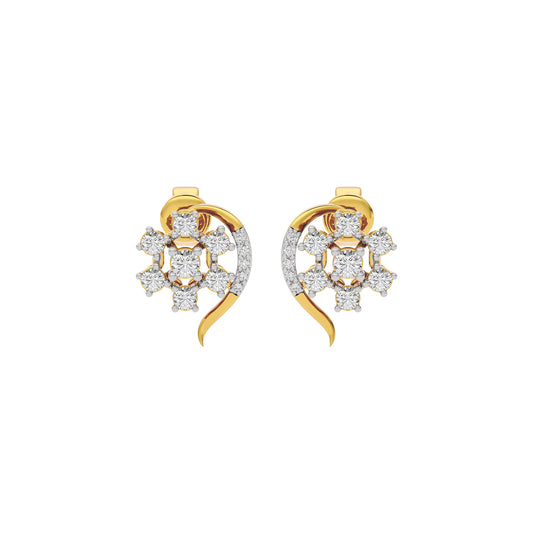 Crystal Halo Glow Diamond Earring 18 KT / Yellow Gold