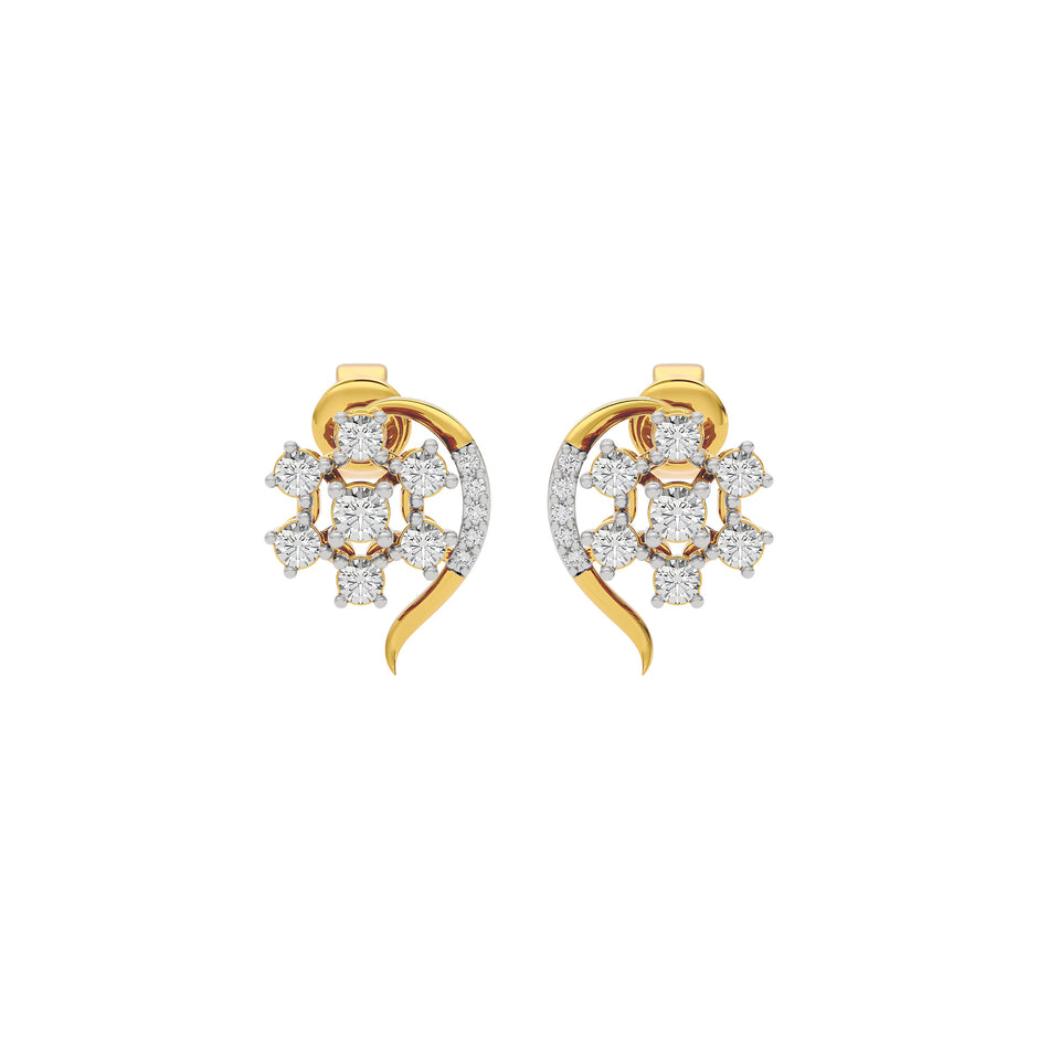 Crystal Halo Glow Diamond Earring 18 KT / Yellow Gold