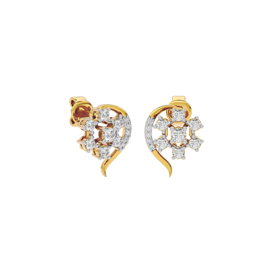 Crystal Halo Glow Diamond Earring 18 KT / Yellow Gold