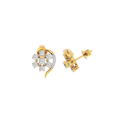 Crystal Halo Glow Diamond Earring 18 KT / Yellow Gold