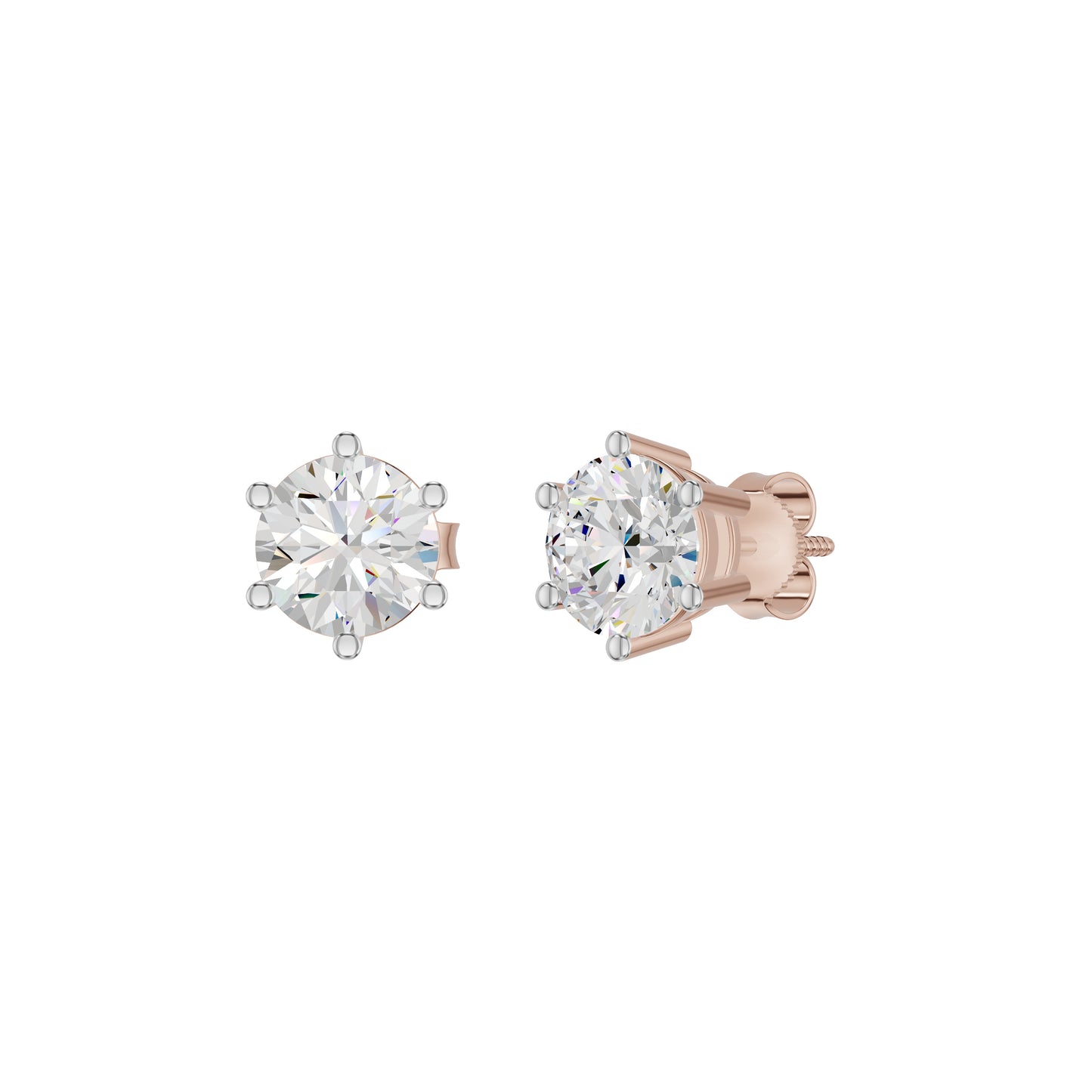My Era Classic Round Diamond Earrings 18 KT / Rose Gold