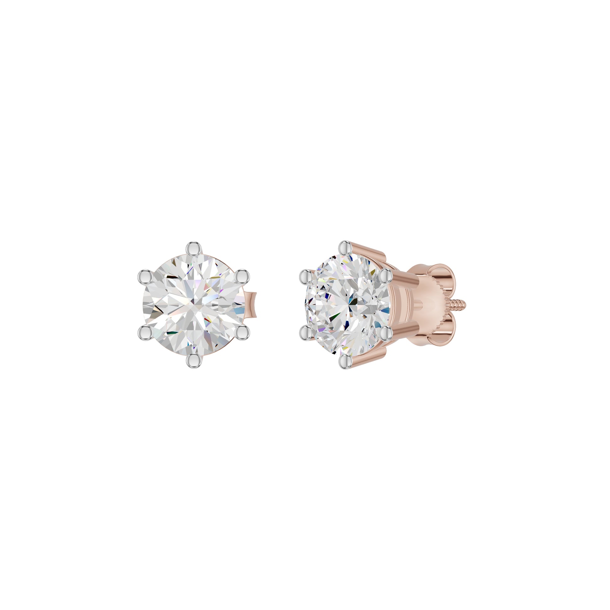 My Era Classic Round Diamond Earrings 18 KT / Rose Gold