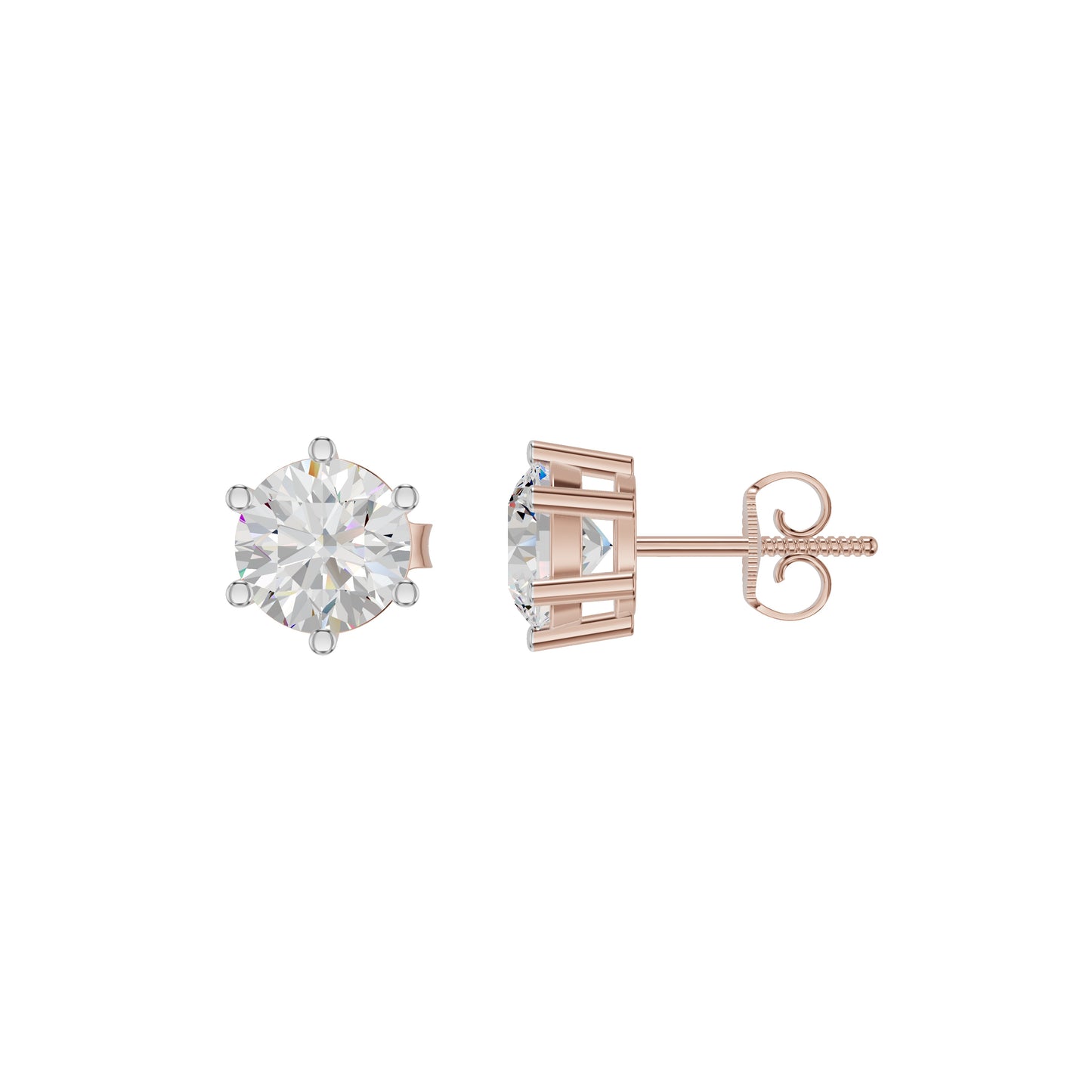 My Era Classic Round Diamond Earrings 18 KT / Rose Gold