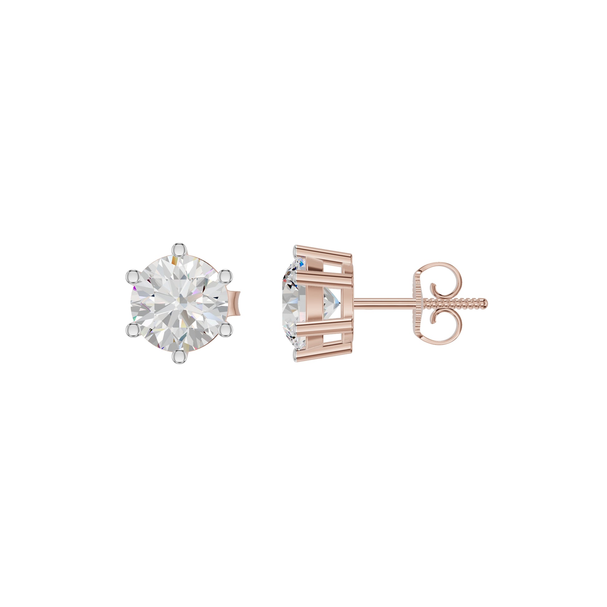 My Era Classic Round Diamond Earrings 18 KT / Rose Gold