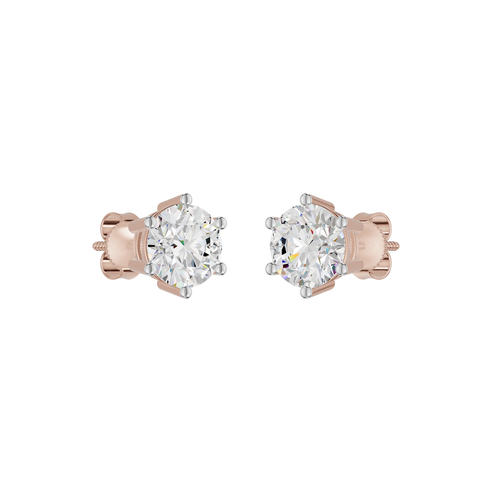 My Era Classic Round Diamond Earrings 18 KT / Rose Gold