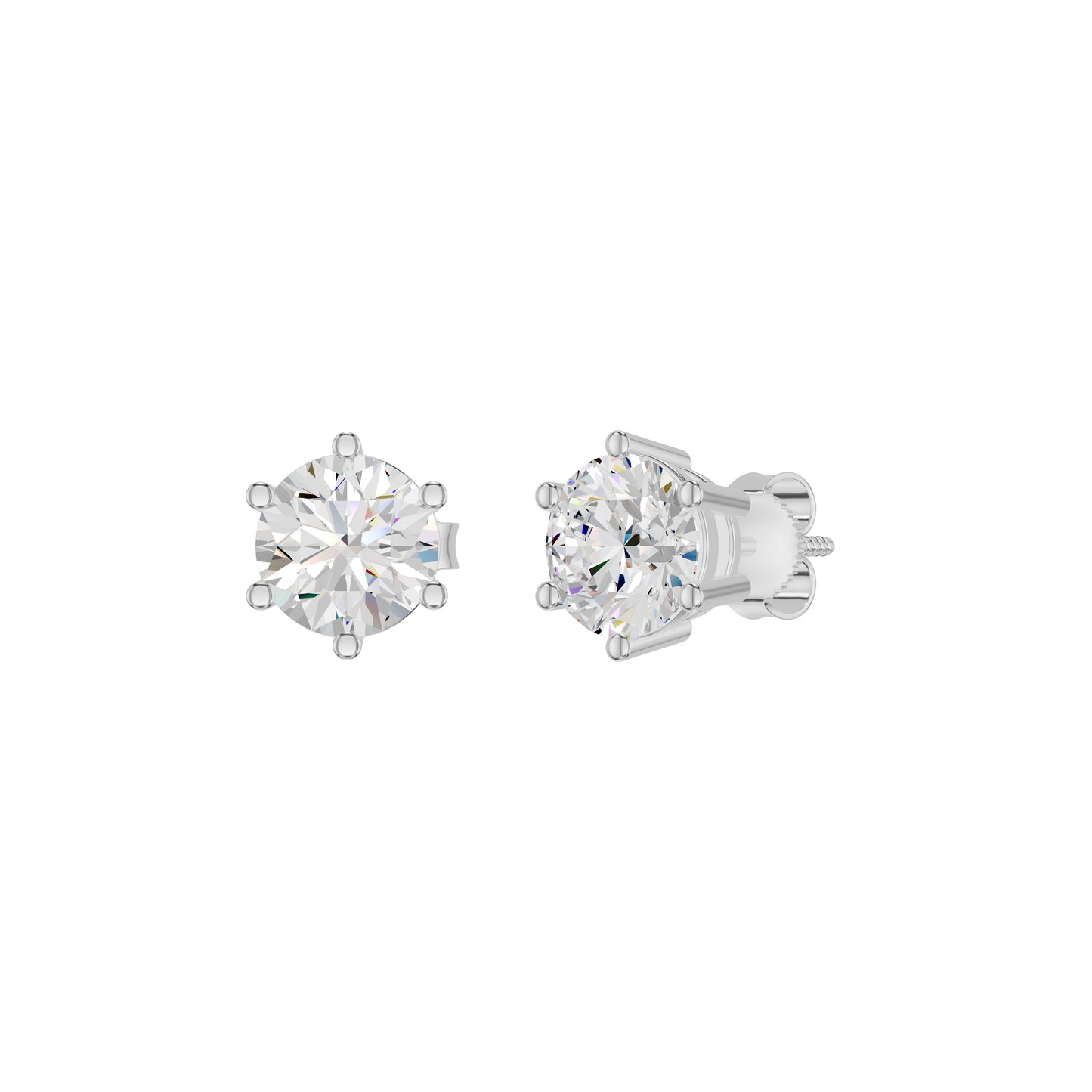 My Era Classic Round Diamond Earrings 18 KT / White Gold