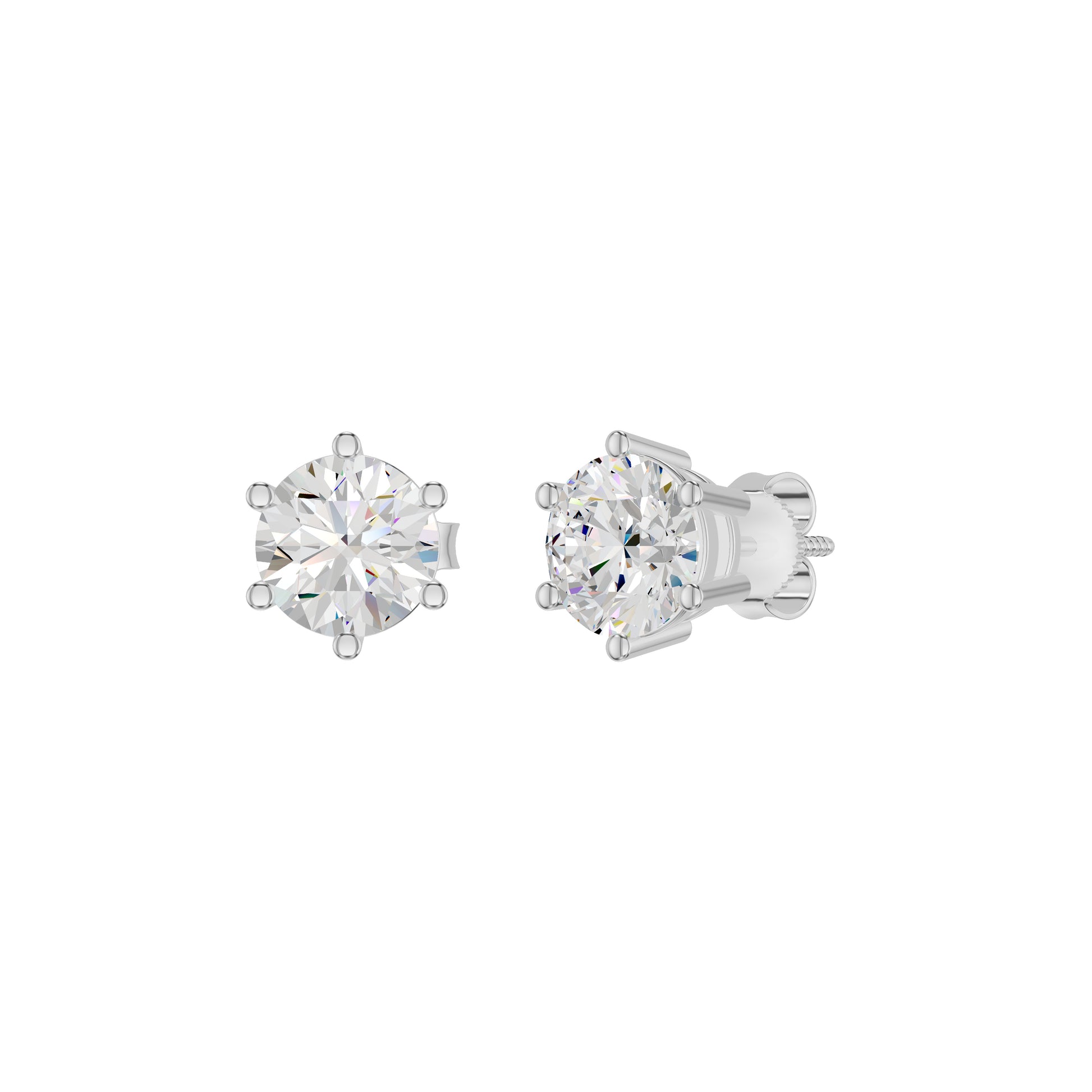 My Era Classic Round Diamond Earrings 18 KT / White Gold