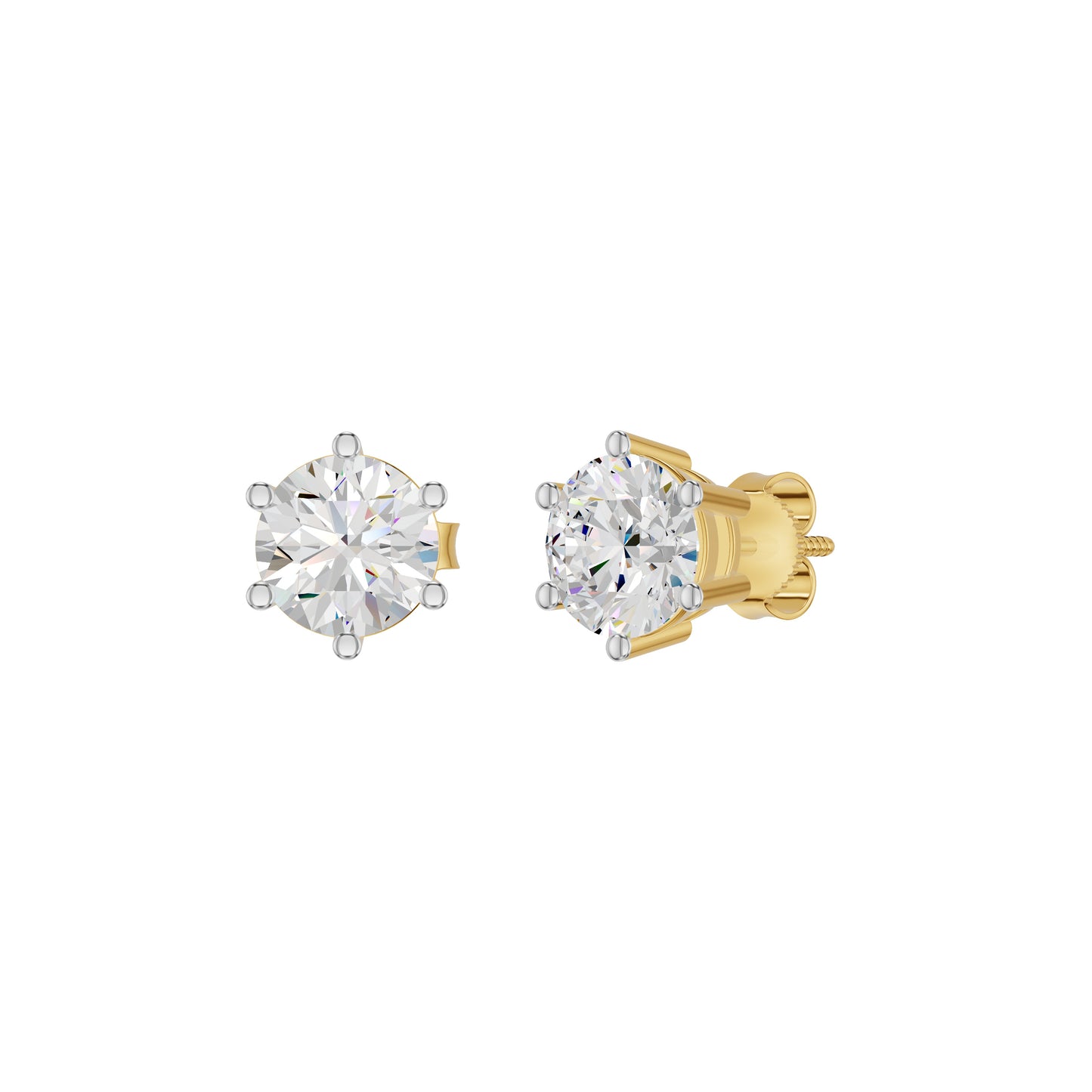 My Era Classic Round Diamond Earrings 18 KT / Yellow Gold