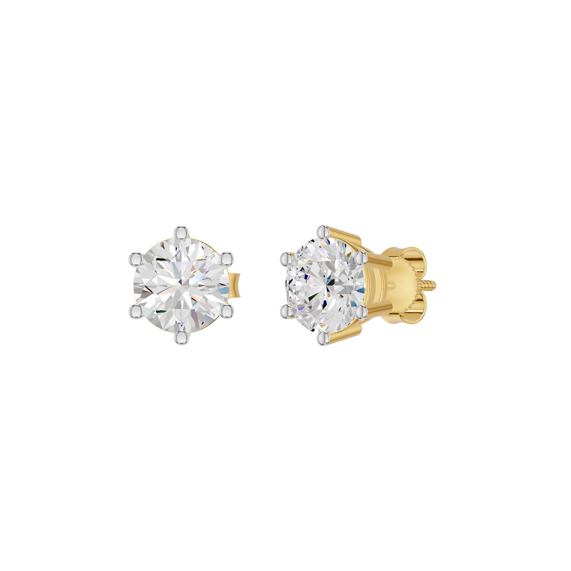 My Era Classic Round Diamond Earrings 18 KT / Yellow Gold
