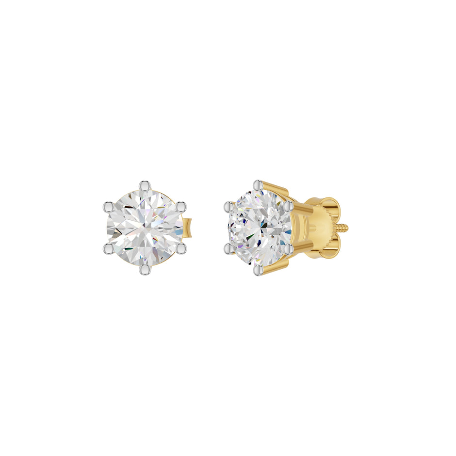 My Era Classic Round Diamond Earrings 18 KT / Yellow Gold