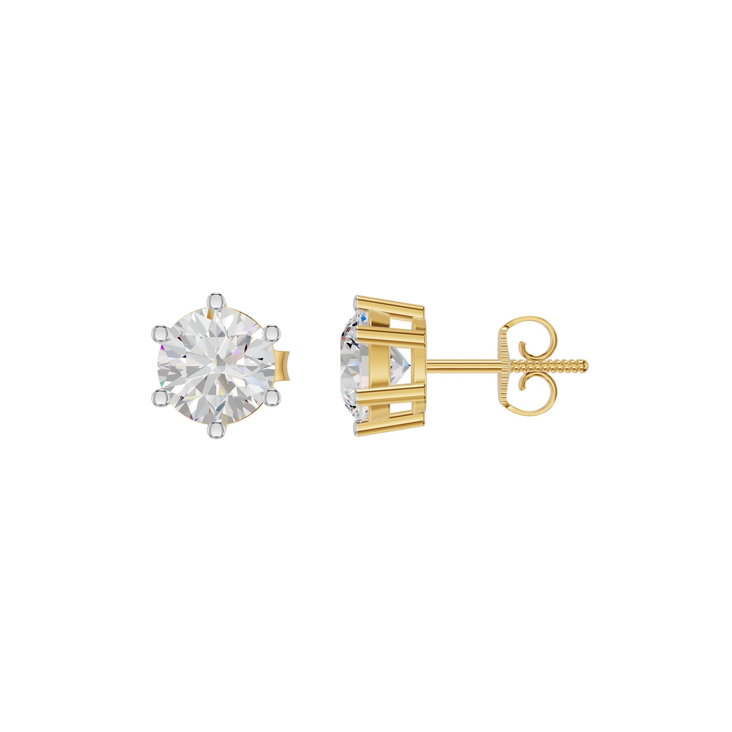 My Era Classic Round Diamond Earrings 18 KT / Yellow Gold