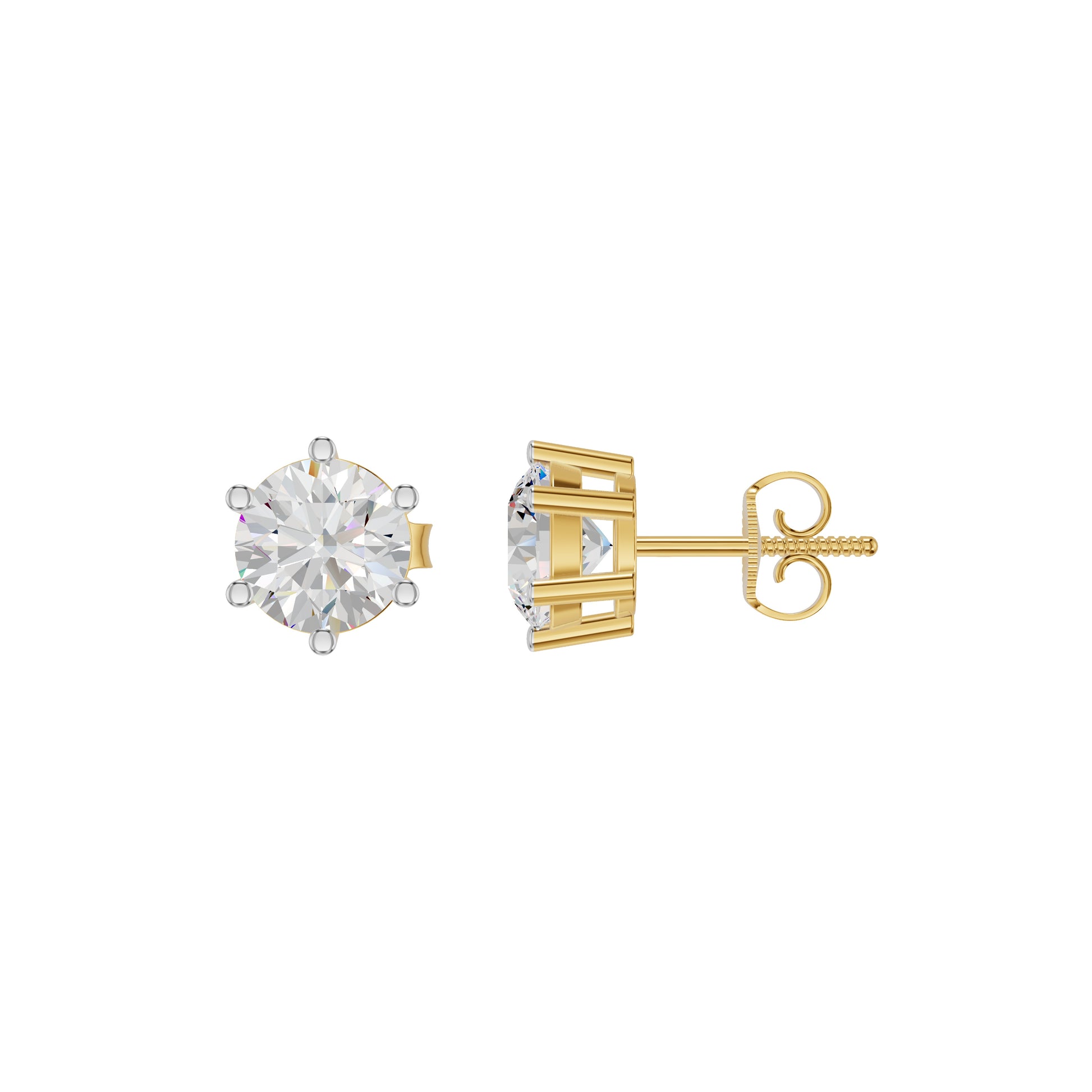 My Era Classic Round Diamond Earrings 18 KT / Yellow Gold