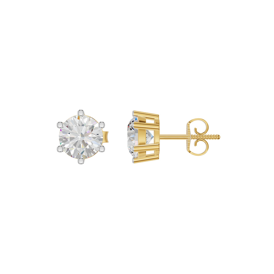 My Era Classic Round Diamond Earrings 18 KT / Yellow Gold