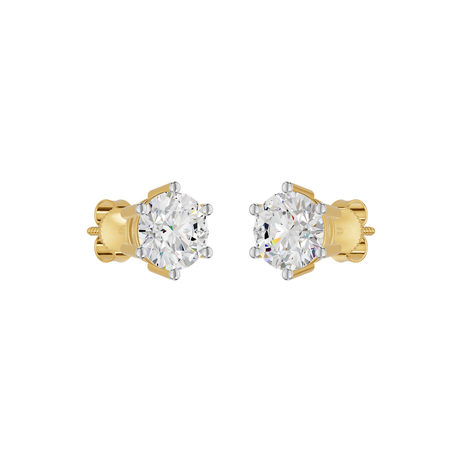 My Era Classic Round Diamond Earrings 18 KT / Yellow Gold