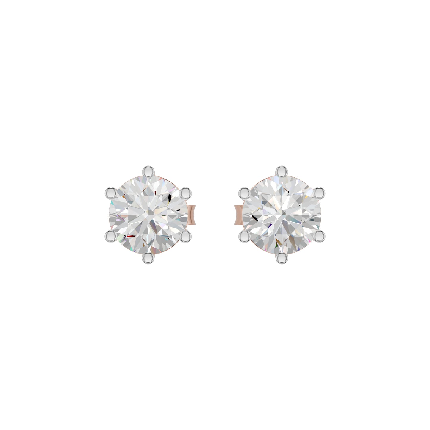 Angel Classic Round Diamond Earrings 18 KT / Rose Gold