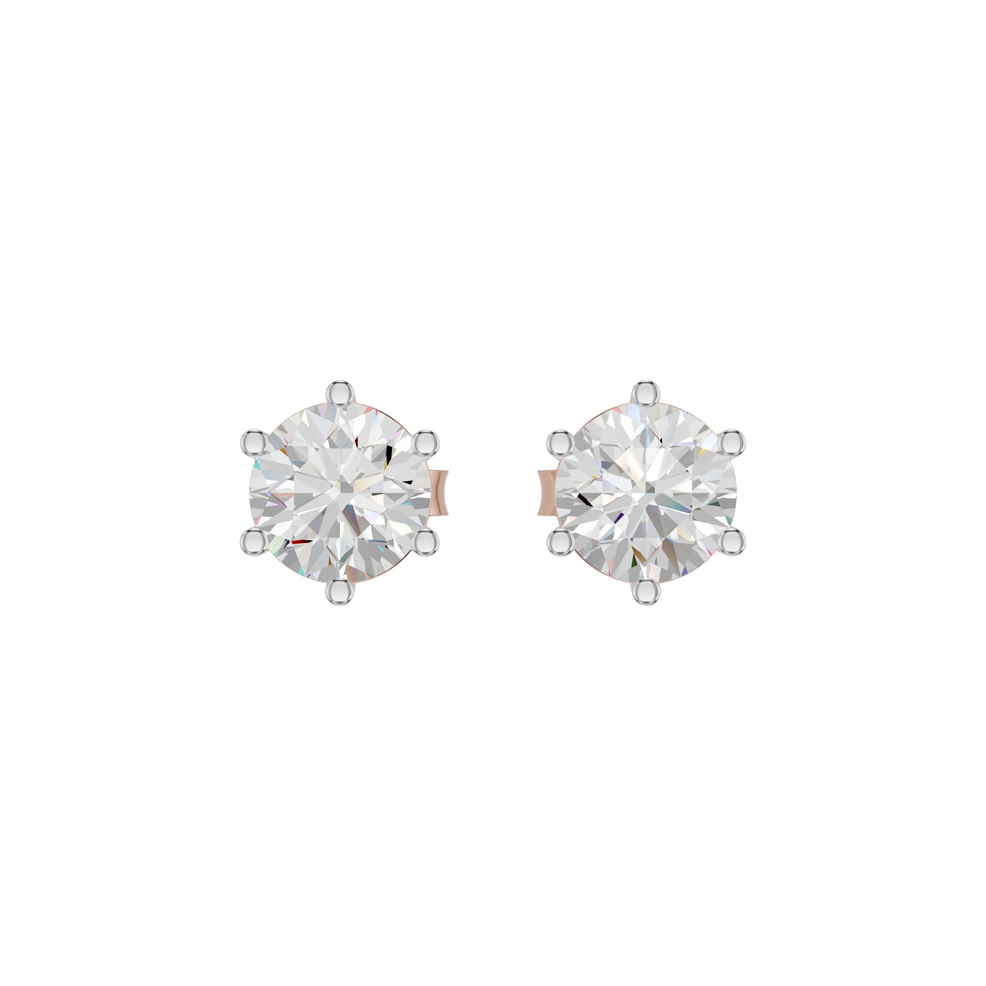 Angel Classic Round Diamond Earrings 18 KT / Rose Gold