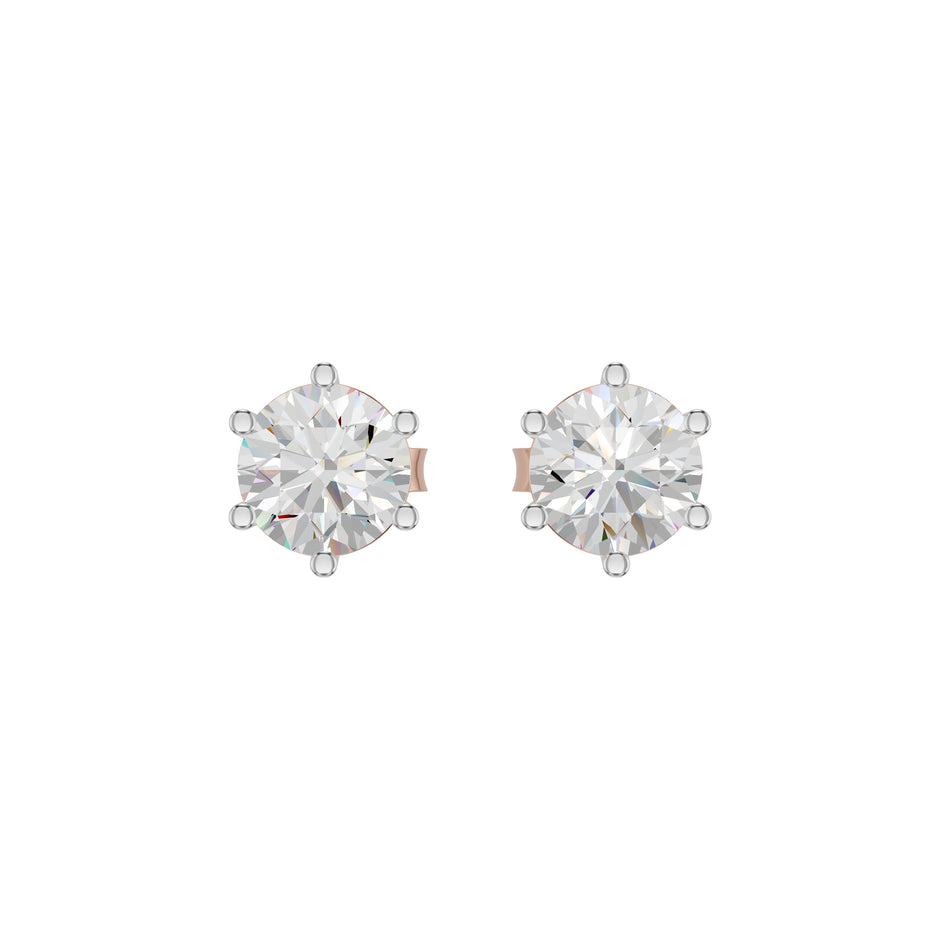 Angel Classic Round Diamond Earrings 18 KT / Rose Gold