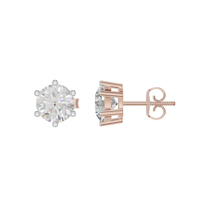Angel Classic Round Diamond Earrings 18 KT / Rose Gold