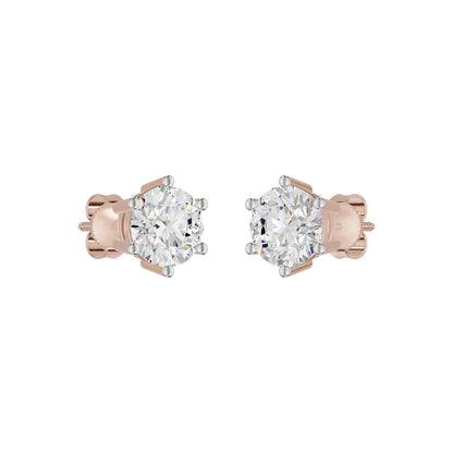 Angel Classic Round Diamond Earrings 18 KT / Rose Gold
