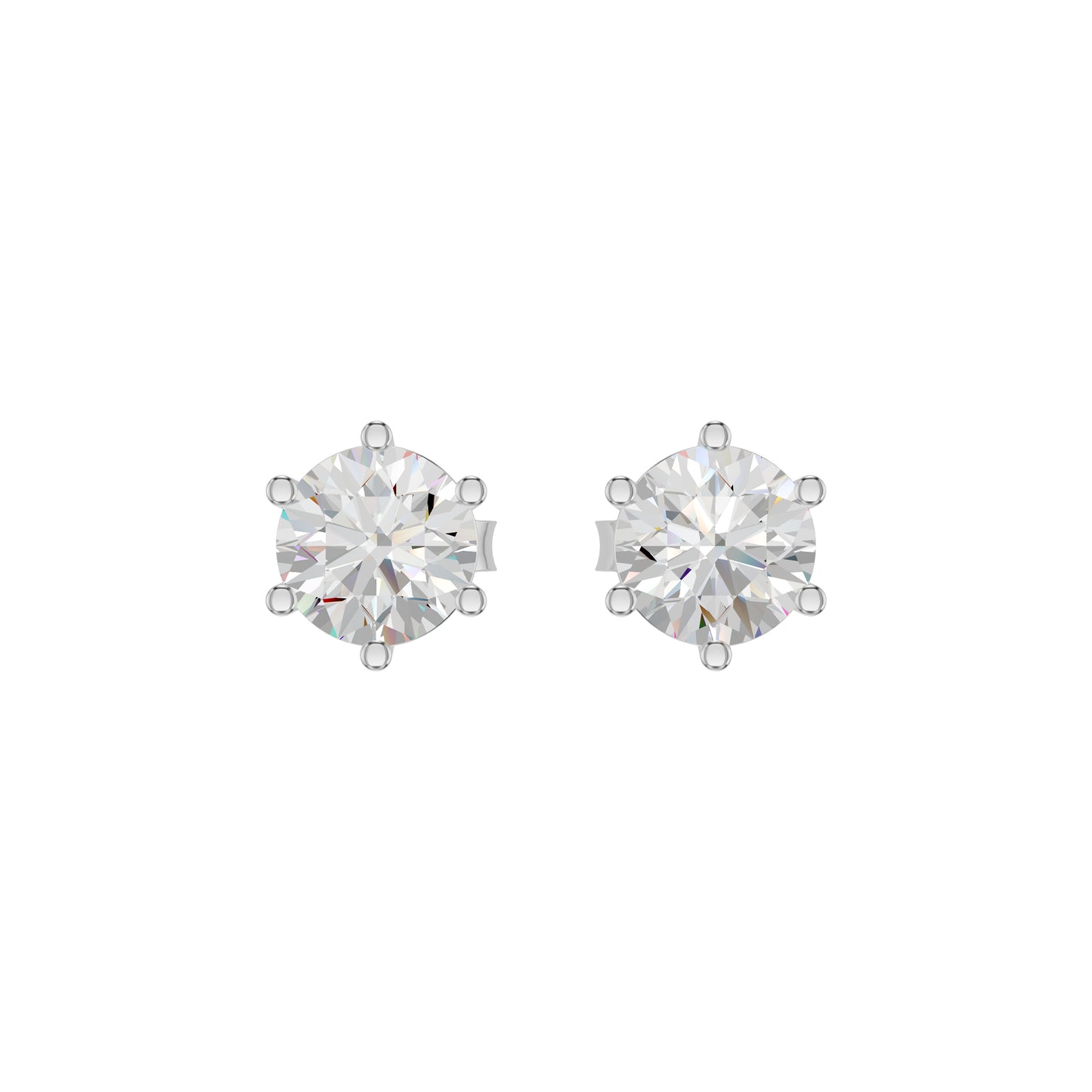 Angel Classic Round Diamond Earrings 18 KT / White Gold