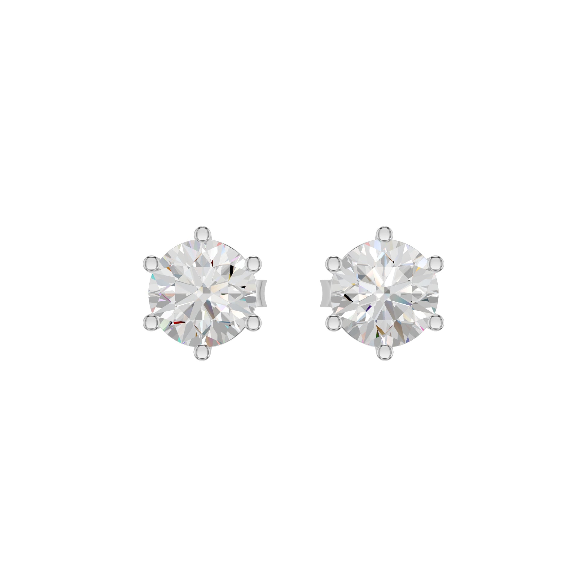 Angel Classic Round Diamond Earrings 18 KT / White Gold