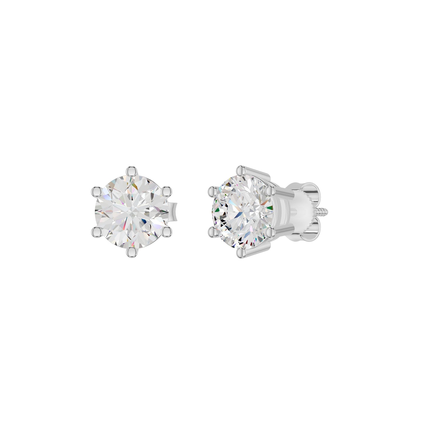Angel Classic Round Diamond Earrings 18 KT / White Gold