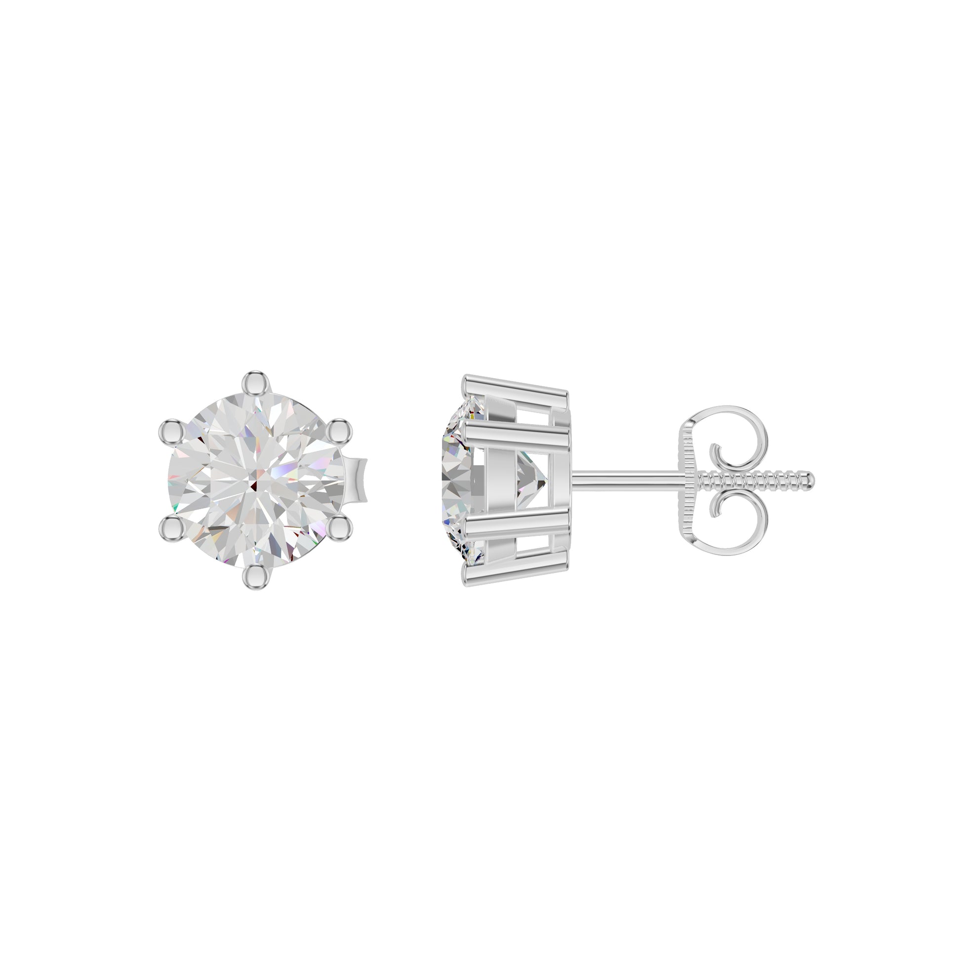 Angel Classic Round Diamond Earrings 18 KT / White Gold
