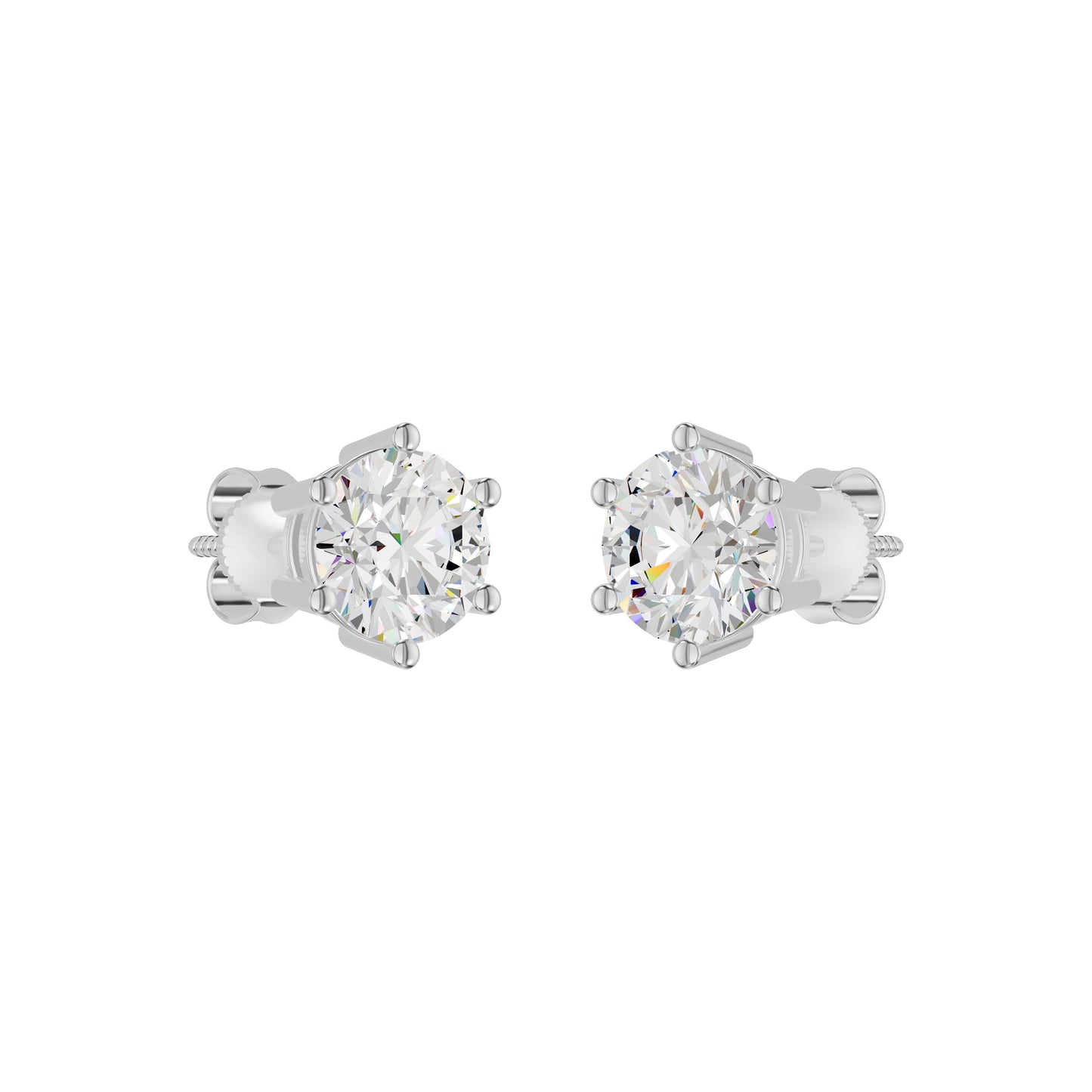 Angel Classic Round Diamond Earrings 18 KT / White Gold