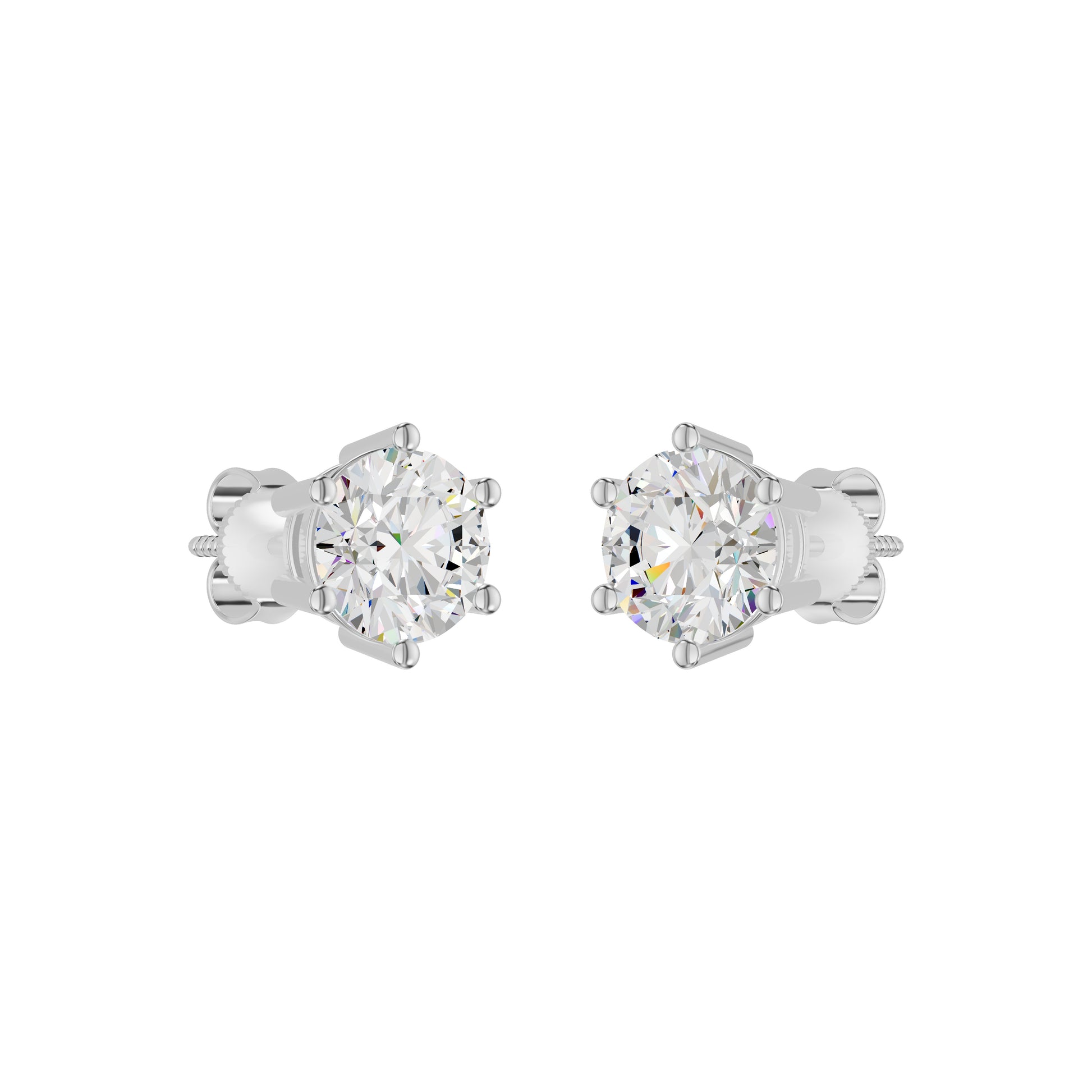 Angel Classic Round Diamond Earrings 18 KT / White Gold