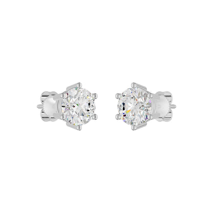 Angel Classic Round Diamond Earrings 18 KT / White Gold