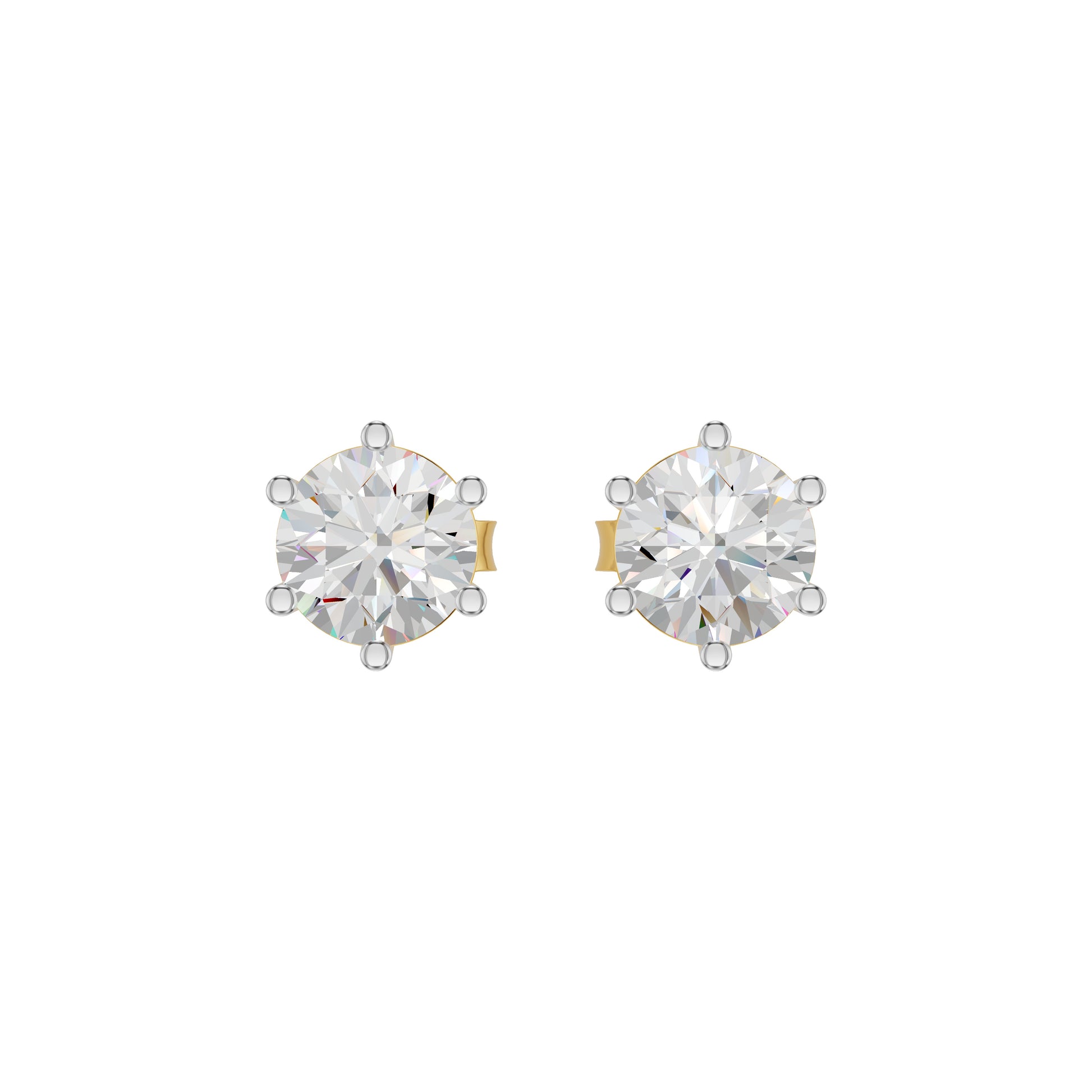 Angel Classic Round Diamond Earrings 18 KT / Yellow Gold
