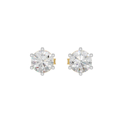Angel Classic Round Diamond Earrings 18 KT / Yellow Gold