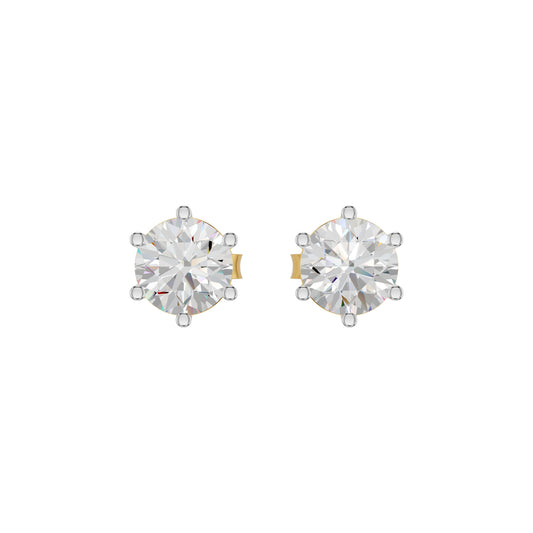 Angel Classic Round Diamond Earrings 18 KT / Yellow Gold