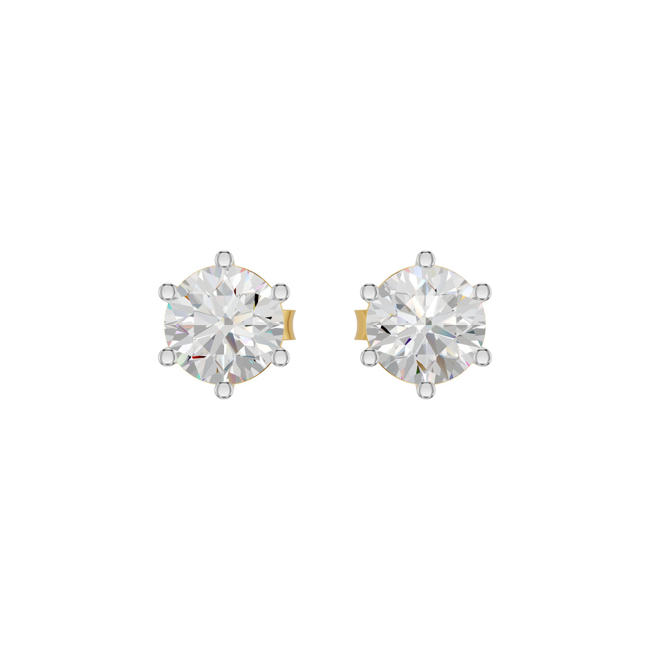 Angel Classic Round Diamond Earrings 18 KT / Yellow Gold