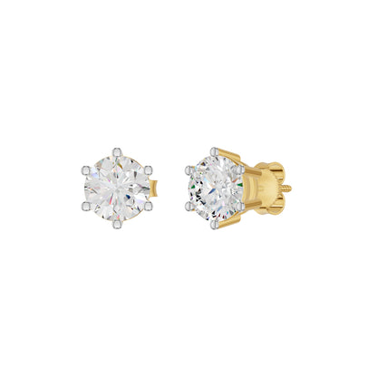 Angel Classic Round Diamond Earrings 18 KT / Yellow Gold
