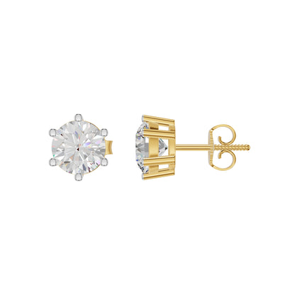 Angel Classic Round Diamond Earrings 18 KT / Yellow Gold