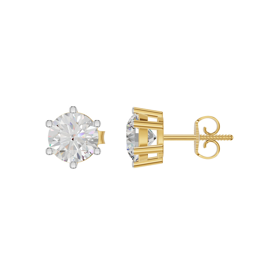 Angel Classic Round Diamond Earrings 18 KT / Yellow Gold