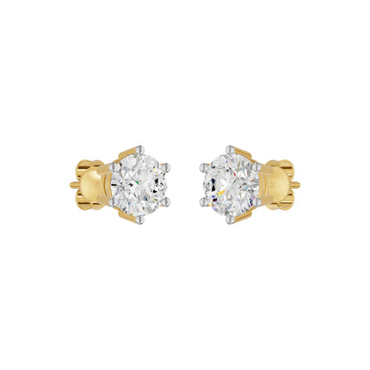 Angel Classic Round Diamond Earrings 18 KT / Yellow Gold