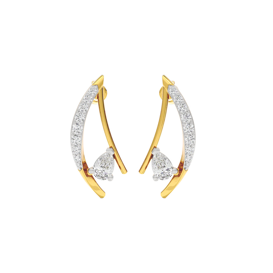 The Golden Armour Diamond Earrings 18 KT / Yellow Gold