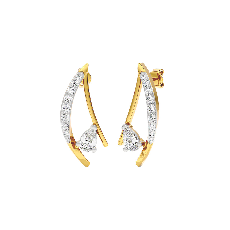 The Golden Armour Diamond Earrings 18 KT / Yellow Gold