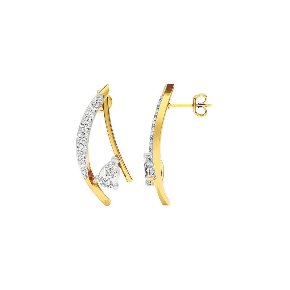 The Golden Armour Diamond Earrings 18 KT / Yellow Gold