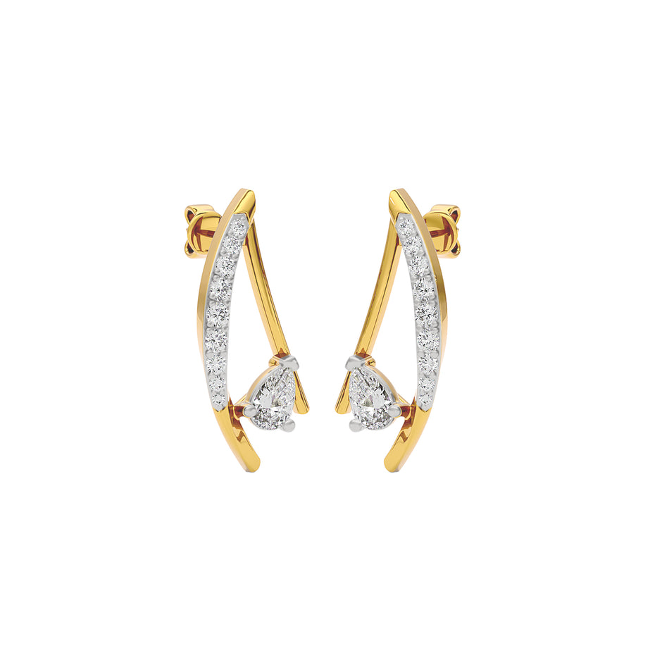 The Golden Armour Diamond Earrings 18 KT / Yellow Gold