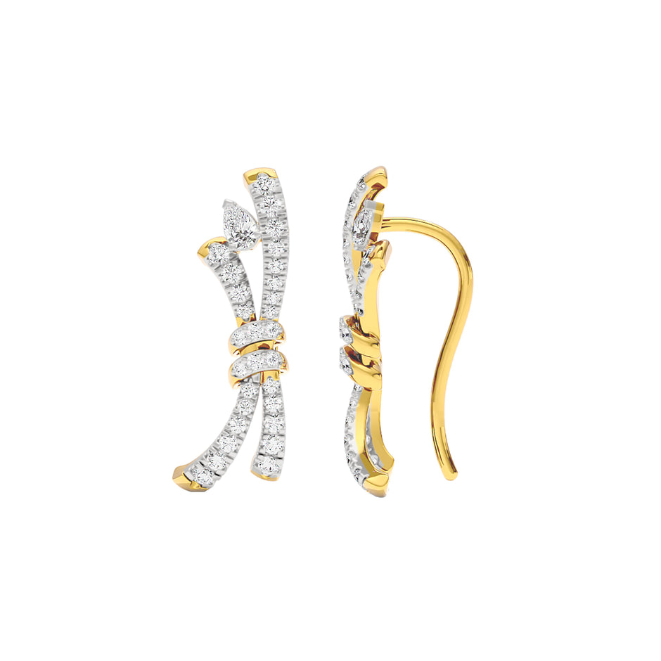 Tie The Knot Diamond Earrings 18 KT / Yellow Gold
